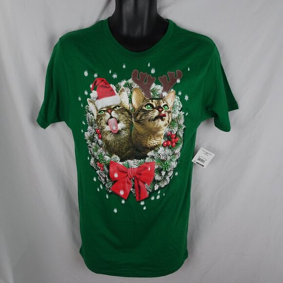 Holiday Time Cats Christmas Shirt Size S - Picture 1 of 9